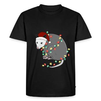 Lumières de Noël Rat Noël - T-shirt Premium bio Homme - noir - Devant - Nico (187cm)