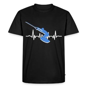 Wakeboard Wind Surf Cadeau Battement de Coeur - T-shirt Premium bio Homme - noir - Devant - Nico (187cm)