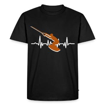 Wakeboard Wind Surf Cadeau Battement de Coeur - T-shirt Premium bio Homme - noir - Devant - Nico (187cm)