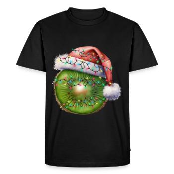 Kiwi de Noël - T-shirt Premium bio Homme - noir - Devant - Nico (187cm)
