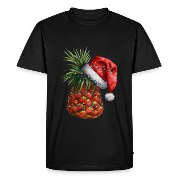 Ananas de Noël - T-shirt Premium bio Homme - noir - Devant - Nico (187cm)