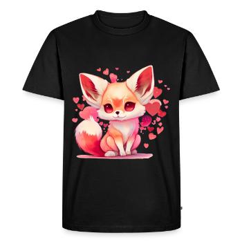Fox Valentine's Day Gift - Men's Premium Organic T-Shirt - black - Front - Nico (187cm)