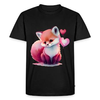 Fox Valentine's Day Gift - Men's Premium Organic T-Shirt - black - Front - Nico (187cm)
