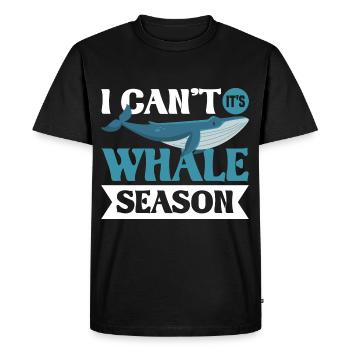 Observation des baleines Observation des baleines Orques Bleu Baleine - T-shirt Premium bio Homme - noir - Devant - Nico (187cm)