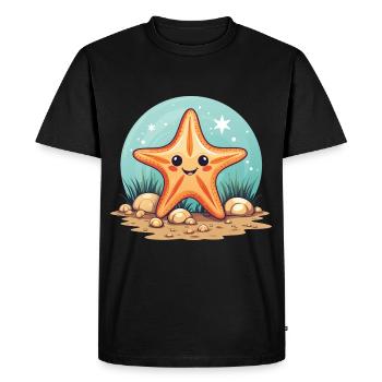 Jardin d’enfants étoiles de mer vacances d’été mer - T-shirt Premium bio Homme - noir - Devant - Nico (187cm)
