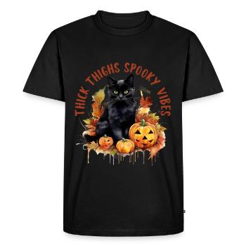 Halloween Pumpkin Horror - Men's Premium Organic T-Shirt - black - Front - Nico (187cm)