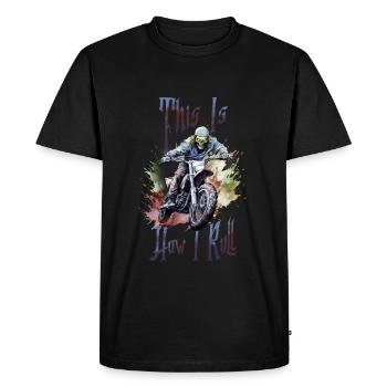 Halloween Pumpkin Horror - Men's Premium Organic T-Shirt - black - Front - Nico (187cm)