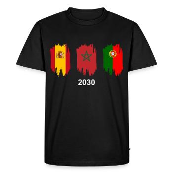 Morocco Spain Portugal 2030 Football - Men's Premium Organic T-Shirt - black - Front - Nico (187cm)