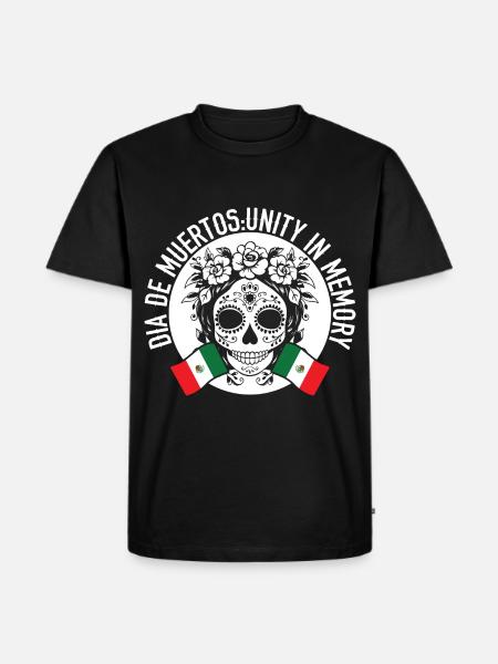 Dia De Muertos Eenheid in herinnering - Mannen Premium Bio T-shirt - zwart