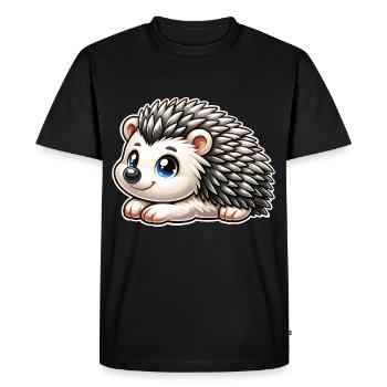 Hérisson - T-shirt Premium bio Homme - noir - Devant - Nico (187cm)