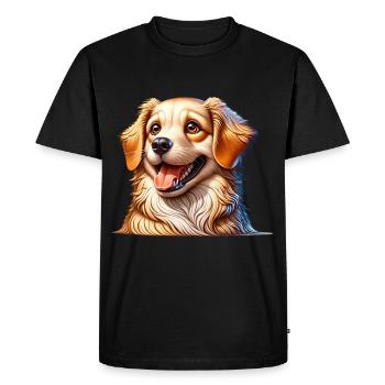 chien drôle mignon chiens mignons - T-shirt Premium bio Homme - noir - Devant - Nico (187cm)