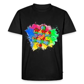 Autism Puzzle - Men's Premium Organic T-Shirt - black - Front - Nico (187cm)