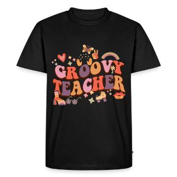 Professeur groovy années 60 - T-shirt Premium bio Homme - noir - Devant - Nico (187cm)