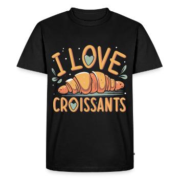 Croissant-Fan T-Shirt - Indulgent Style - Men's Premium Organic T-Shirt - black - Front - Nico (187cm)