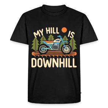 Downhill Biker - Freedom on Two Wheels - Men's Premium Organic T-Shirt - black - Front - Nico (187cm)