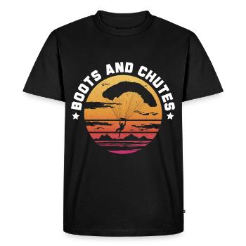 Paratroopers Skydiving Skydiving - Men's Premium Organic T-Shirt - black - Front - Nico (187cm)