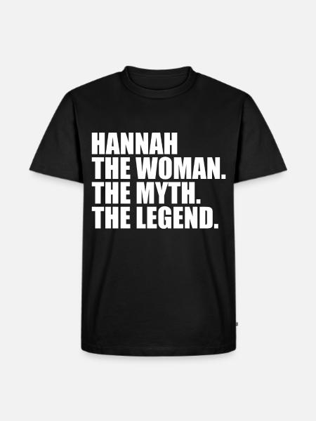 Woman Myth Legend Name Hannah - Men's Premium Organic T-Shirt - black