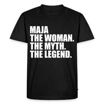 Woman Mythos Legend Name Maja - Men's Premium Organic T-Shirt - black - Front - Nico (187cm)