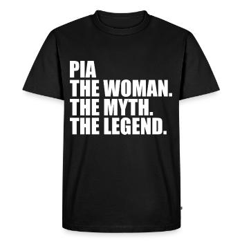 Femme, Mythe, Légende, Nom, Pia - T-shirt Premium bio Homme - noir - Devant - Nico (187cm)