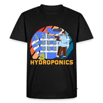 Culture hydroponique - T-shirt Premium bio Homme - noir - Devant - Nico (187cm)