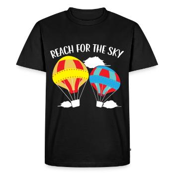 Atteignez le ciel amateur de montgolfières Aeronau - T-shirt Premium bio Homme - noir - Devant - Nico (187cm)
