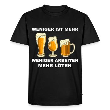 Work less More Solder beer lovers Beer - Men's Premium Organic T-Shirt - black - Front - Nico (187cm)