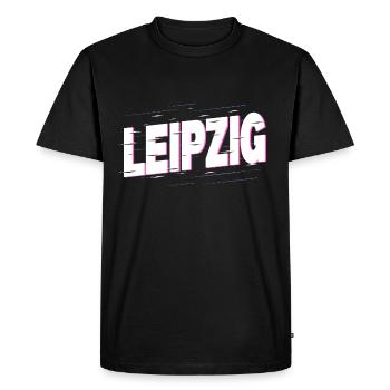 Leipzig Allemagne City Font Accueil Amour - T-shirt Premium bio Homme - noir - Devant - Nico (187cm)