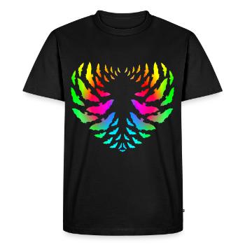 Flock of heart-shaped bats - Halloween Rainbow - Men's Premium Organic T-Shirt - black - Front - Nico (187cm)