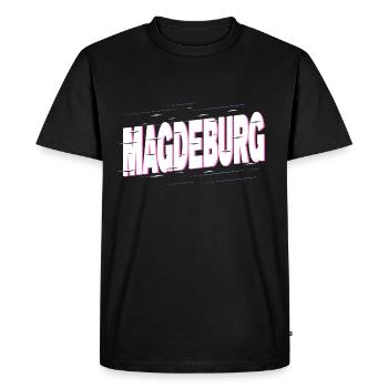 Magdeburg Germany City Font Home Love - Men's Premium Organic T-Shirt - black - Front - Nico (187cm)