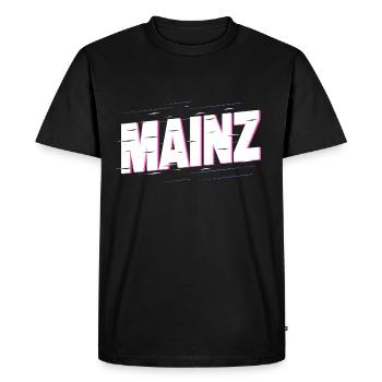 Mayence Allemagne Ville Écriture Accueil Amour - T-shirt Premium bio Homme - noir - Devant - Nico (187cm)