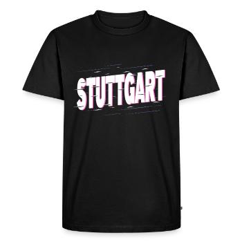 Stuttgart Germany City Font Home Love - Men's Premium Organic T-Shirt - black - Front - Nico (187cm)
