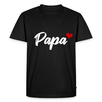 Papa Heart Dear Father - Men's Premium Organic T-Shirt - black - Front - Nico (187cm)