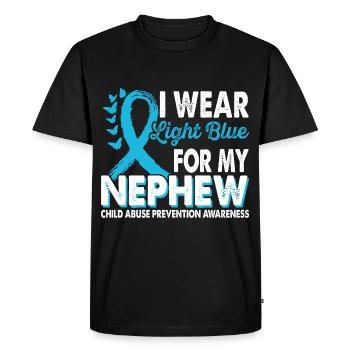 Portez du bleu clair pour le Mois de la Conscience - T-shirt Premium bio Homme - noir - Devant - Nico (187cm)