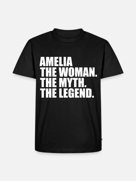 Woman Myth Legend Name Amelia - Men's Premium Organic T-Shirt - black