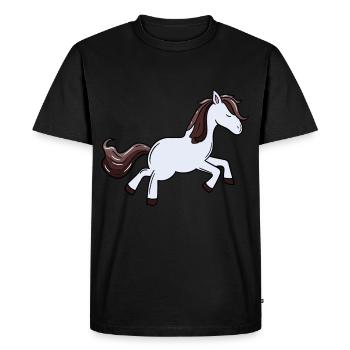 Poney Cheval Chevaux Ross Gaul Enfants Filles Poney Farm - T-shirt Premium bio Homme - noir - Devant - Nico (187cm)