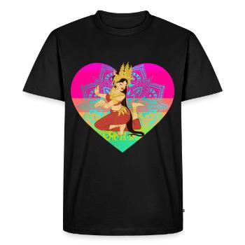 Danseur Asie Inde Thaïlande Coeur Vacances - T-shirt Premium bio Homme - noir - Devant - Nico (187cm)