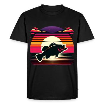 Bass Fish - Men's Premium Organic T-Shirt - black - Front - Nico (187cm)