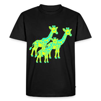 Giraffe Africa Safari Child Kids Retro 80s 90s - Men's Premium Organic T-Shirt - black - Front - Nico (187cm)