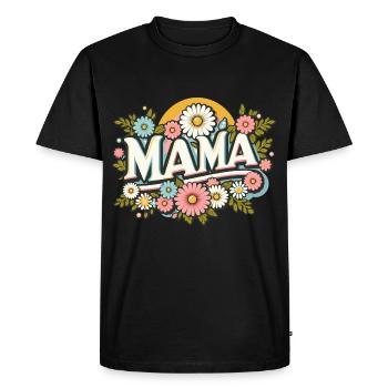 Floral Mama - Men's Premium Organic T-Shirt - black - Front - Nico (187cm)
