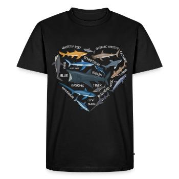 Amoureux des requins Biologie marine Animaux marins Sous-bois - T-shirt Premium bio Homme - noir - Devant - Nico (187cm)