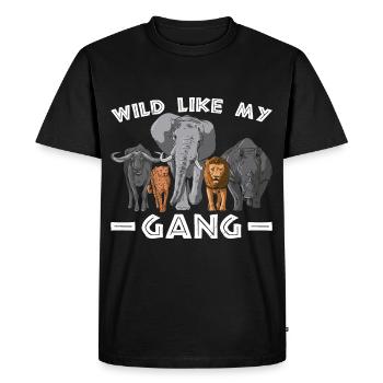 Courageux comme un lion gang animal animalier mode de vie - T-shirt Premium bio Homme - noir - Devant - Nico (187cm)