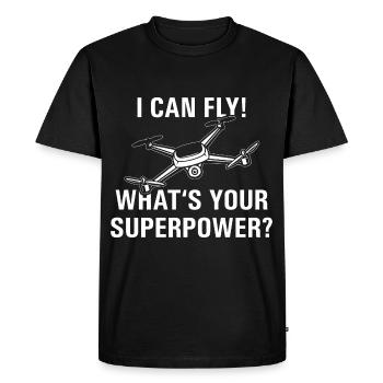 I can fly drone whats your superpower - Men's Premium Organic T-Shirt - black - Front - Nico (187cm)