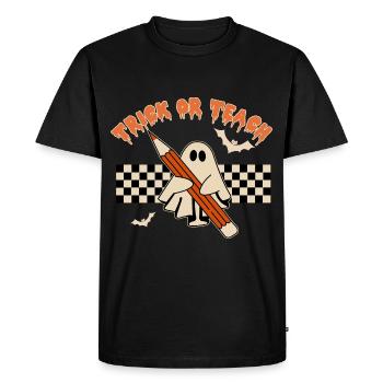 Trick Or Teach - Men's Premium Organic T-Shirt - black - Front - Nico (187cm)