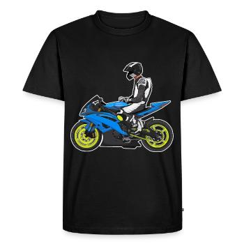 Moto Lifestyle / Moto / Moto motard - T-shirt Premium bio Homme - noir - Devant - Nico (187cm)