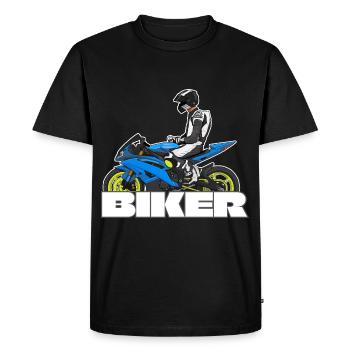 Motorcycle Lifestyle / Motorcycle / Motorcycles biker - Men's Premium Organic T-Shirt - black - Front - Nico (187cm)