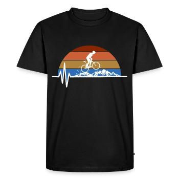 Mountain Bike Heartbeat Cute Bike Heartbeat - T-shirt Premium bio Homme - noir - Devant - Nico (187cm)