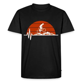 Mountain Bike Heartbeat Cute Bike Heartbeat - T-shirt Premium bio Homme - noir - Devant - Nico (187cm)