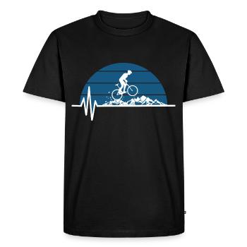 Mountain Bike Heartbeat Cute Bike Heartbeat - T-shirt Premium bio Homme - noir - Devant - Nico (187cm)