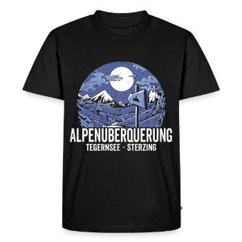 Alpenüberquerung Tegernsee Sterzing Pilgerweg - Männer Premium Bio T-Shirt - Schwarz - Vorne - Nico (187cm)