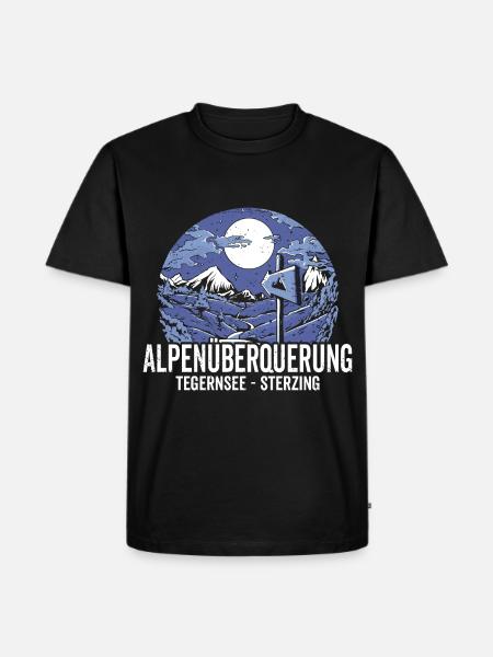 Alpenüberquerung Tegernsee Sterzing Pilgerweg - Männer Premium Bio T-Shirt - Schwarz